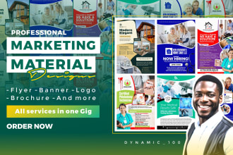 design urgent flyers, rack cards, door hangers, and marketing material