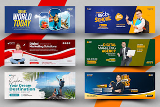 design facebook cover, youtube banner, and linkedin cover