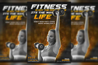 design creative fitness flyer, poster and social media banner or post