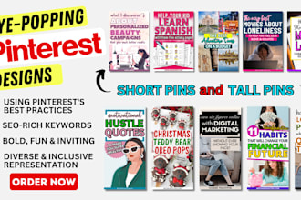 design eye catching, SEO optimized pinterest pins