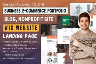 design or redesign business, nonprofit, portfolio, ecommerce, blog wix website