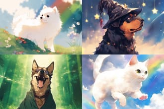 customize beautiful ai photoshop dog, cat, and pet portraits