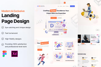 design modern landing page, homepage, website UI UX in figma