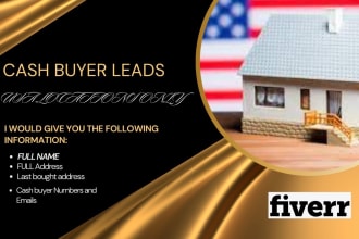 offer real estate leads for energetic cash buyers in the USA