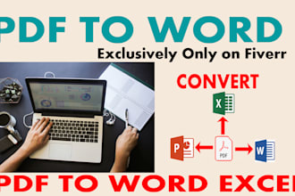 convert PDF to word or excel, scanned pages, or handwritten documents