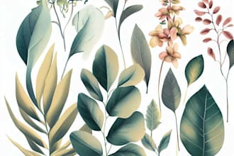 draw botanical illustrations of flowers