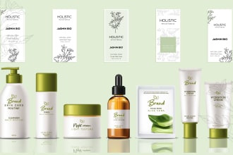 design cosmetic skin care beauty cream hair oil label