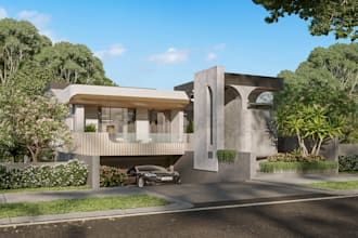 realistic exterior architectural rendering