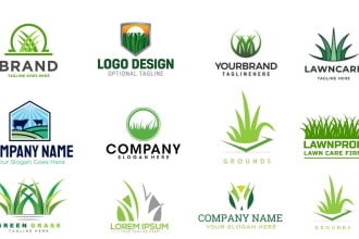 design lawn care, landscape, irrigation or grass logo