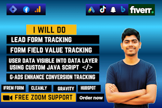 do lead form tracking with field value ga4, user data push to data layer, build