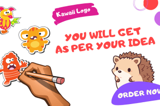 create a cute kawaii logo for your business