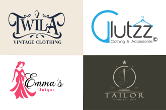 design clothing fashion store and tailor logo