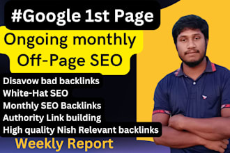 google 1st page rank booster monthly off page SEO backlinks guest post