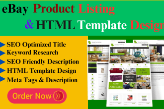 do ebay SEO product listing with a custom ebay HTML template