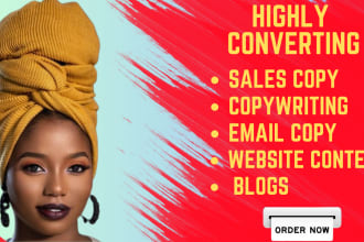 write healthcare copywriting,sales copy,ads, website content and brand copy