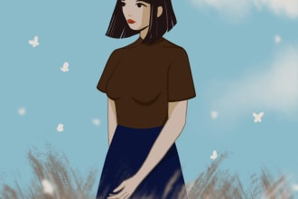 do beautiful stylized portrait illustrations