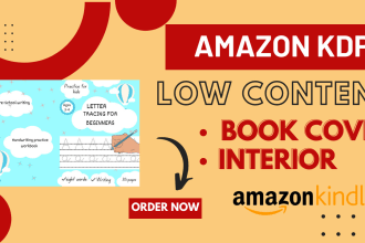 create a plus, low content book interior and cover for amazon KDP