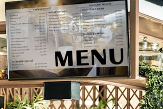 professional menu design for restaurants, cafes, and bars
