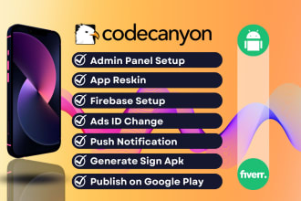 reskin, configure android app and install admin panel