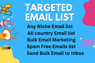 collect niche targeted bulk email list and send bulk emails for email marketing