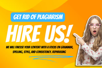 do plagiarism removal, editing, rewriting of your documents