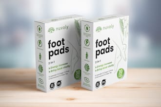 do minimal packaging box and label design and 3d mockup with logo