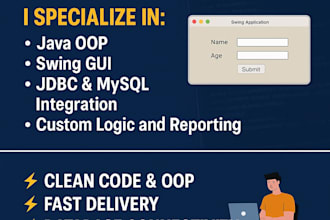 do java oop, java swing,jdbc, java programming projects