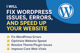 fix wordpress issues, errors, and speed up your website
