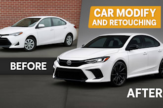 do modify car image  body,rim style,retouch,car photo editing
