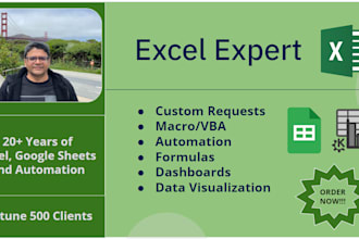 create advanced excel spreadsheets, macros, vba, formulas or data automation