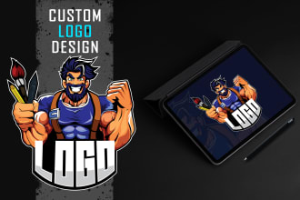 craft mascot logo design and cartoon illustration