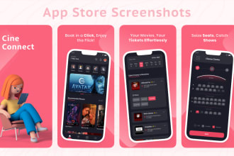 design the modern app store or play store screenshots