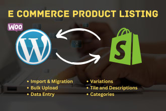 do woo commerce product listing, upload products in shopify store