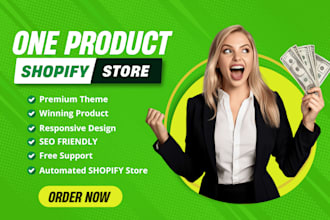 create one product shopify dropshipping store