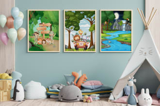 create nursery wall art prints for etsy shop