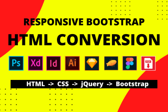 convert figma to html psd to html xd to html using bootstrap