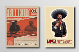 design retro cinema, movie, festival, party, or event poster