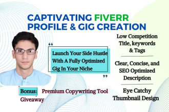 do superb fiverr profile and gig creation fiverr SEO and how to become a seller