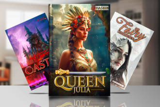 do osm romance book cover, horror, poetry, journal book or ebook cover design