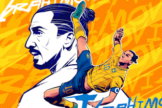 draw exclusive football illustration or other sports