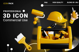 create  model 3d icons costumes for commercial use