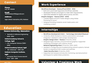 make professional resume design or modern cv template