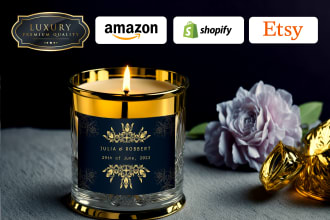 design premium candle labels, and cosmetic packaging