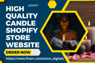design high quality candle shopify store lighting store wax store candle website