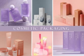 do professional skincare, perfume, cosmetic labels and pouch packaging designs