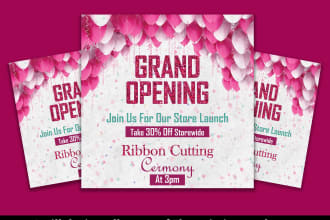 do birthday, website launch, event, or grand opening flyer
