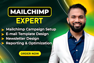 setup mailchimp email marketing campaign and design email template newsletter