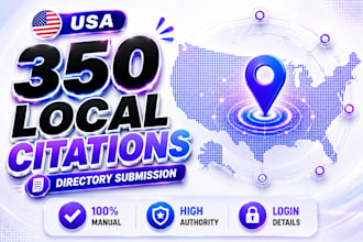 create 350 USA local citations and directory submission