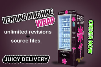 design professional vending machine wrap,ice cream machine,atm machine wrap