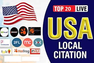 20 US local citations, business listings or business profile